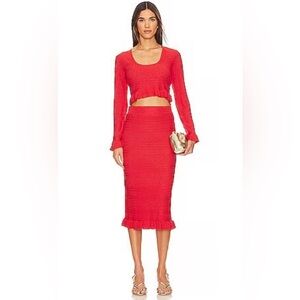 Karina Grimaldi Red Pencil Skirt Set